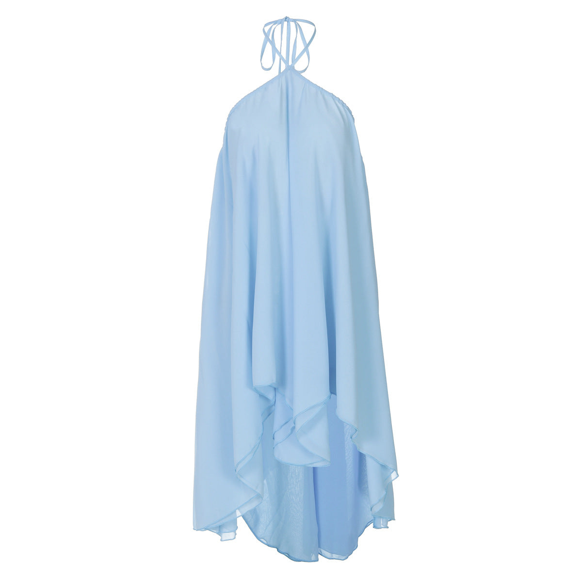 Women's Backless Halter Mini Dress Flowy Chiffon Loose Fit Vacation Party Dress - Seldom Seen Styles