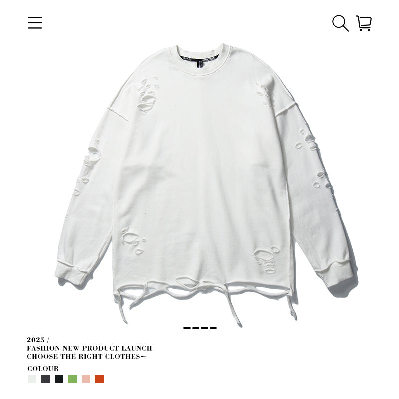 Seakoff Heavy Ripped Oversized Long Sleeve Shirt