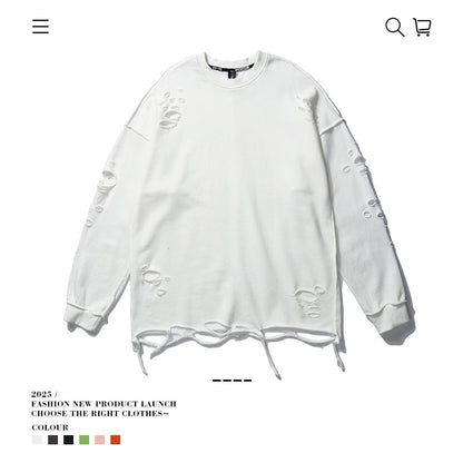 Seakoff Heavy Ripped Oversized Long Sleeve Shirt