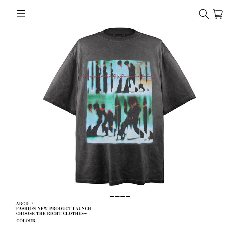 VANCARHELL Infomania Cat Hidden Stroke Black Wash T-shirt