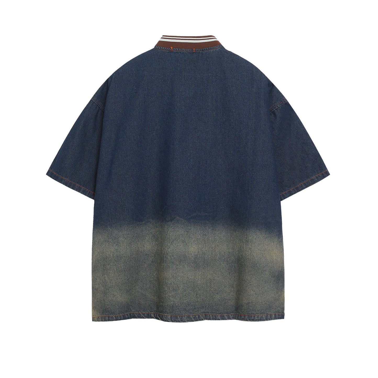 Vintage Brooklyn Ombre Denim Shirt 或 Denim Embroidered Letter Loose Shirt