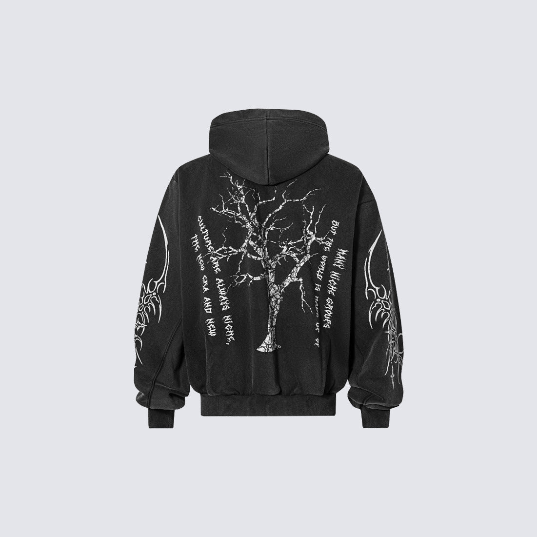 KIIKIO Gothic Tree Graphic Oversized Hoodie