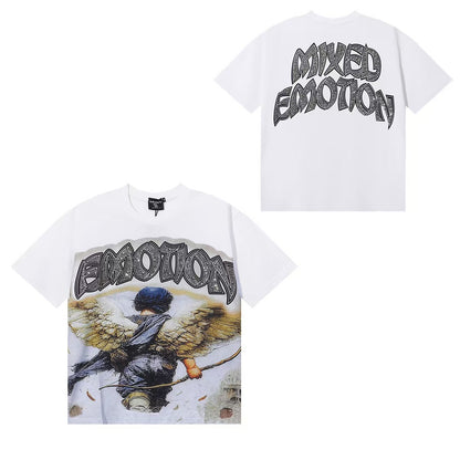 MIXED EMOTIONS Diamond Angel Jetski Rhinestone Tee
