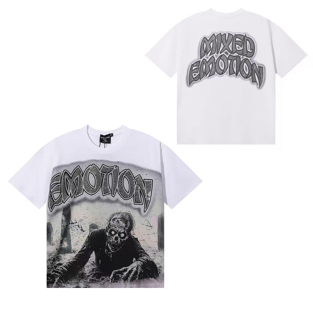 MIXED EMOTIONS Diamond Angel Jetski Rhinestone Tee