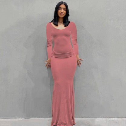 Women's Bodycon Maxi Dress Spaghetti Strap Slim Fit Lounge Dress Casual Sleeveless Dress