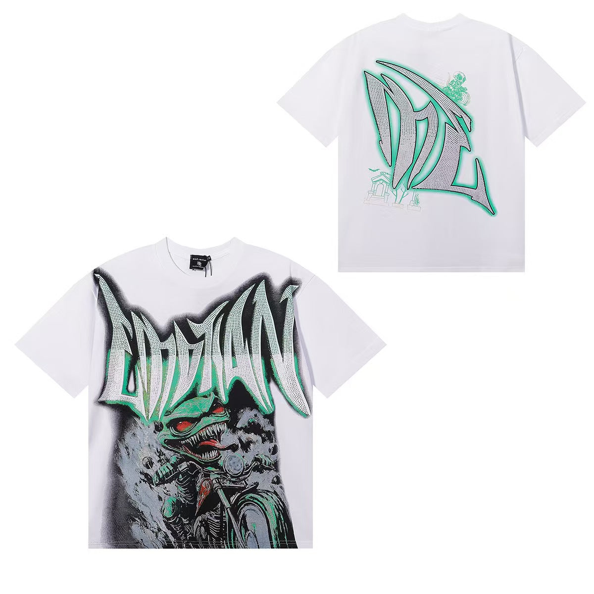 MIXED EMOTIONS Diamond Angel Jetski Rhinestone Tee