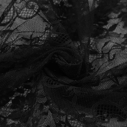 Sexy lace perspective high waist commuter black skirt women's summer 2026 European and American fashion mesh dress wholesale
