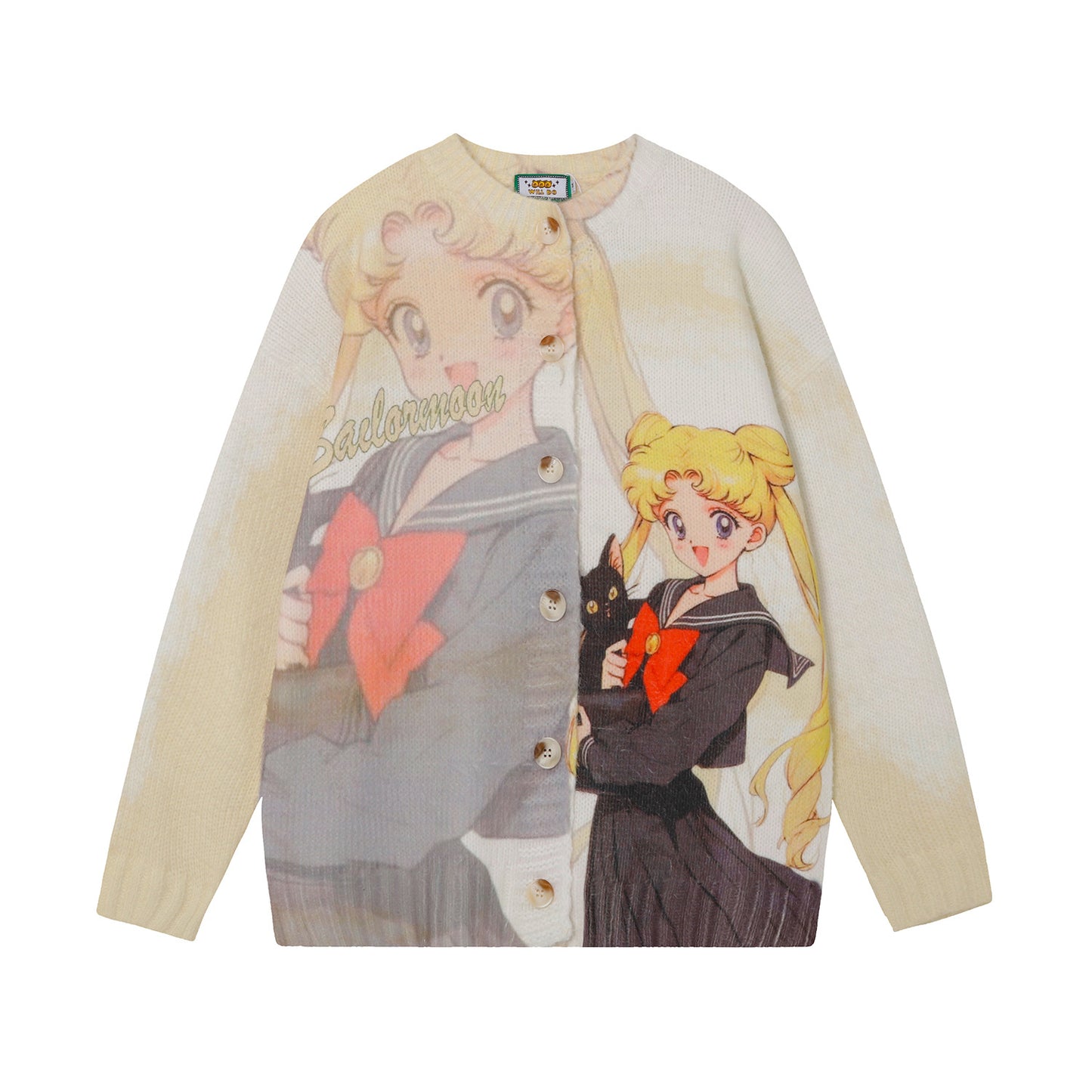 Full Print Cartoon Cardigan Sweater Unisex Loose Fit Cute Kawaii Knit Couple Streetwear Open Front Knitwear | Toon Cardi