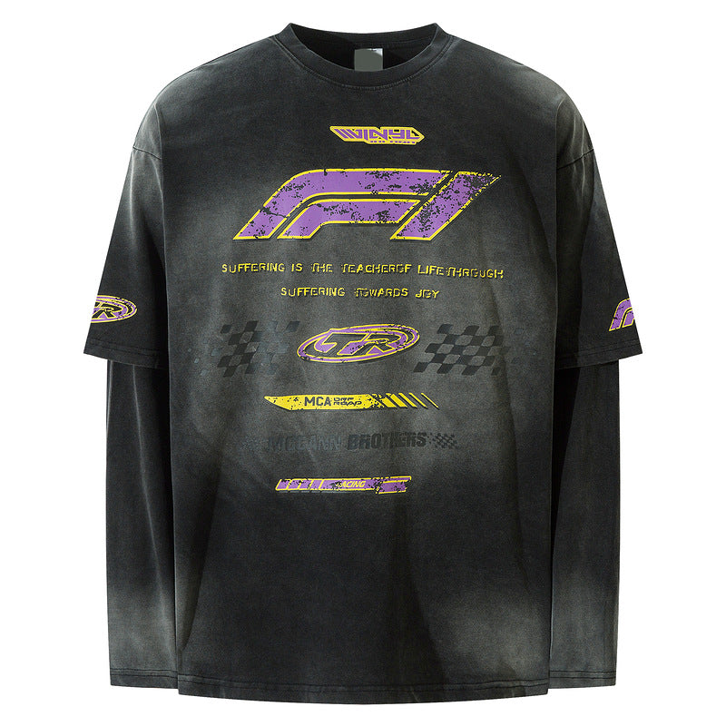 Motorsport Graphic Layered Tee | Y2K Racing Streetwear