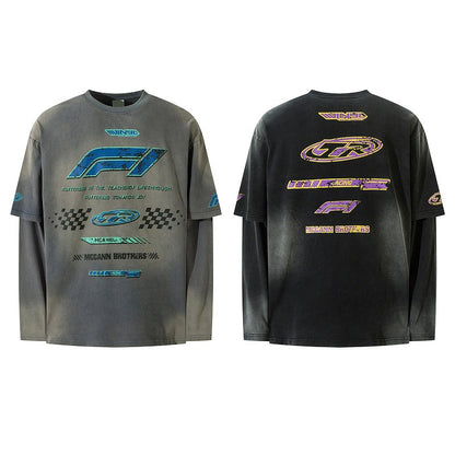 Motorsport Graphic Layered Tee | Y2K Racing Streetwear