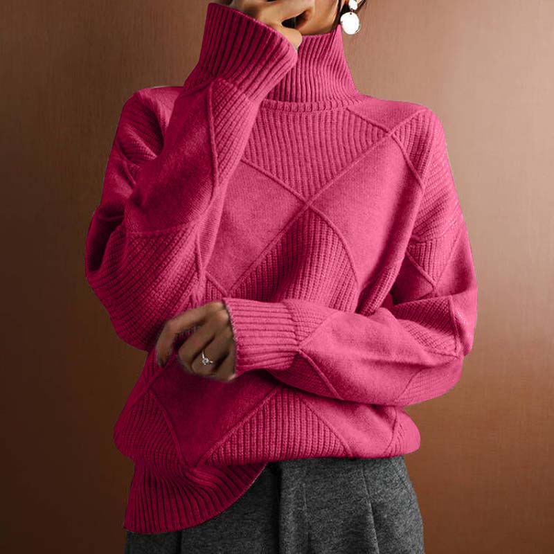 Erica | Textured Turtleneck Knit Sweater - Seldom Seen Styles