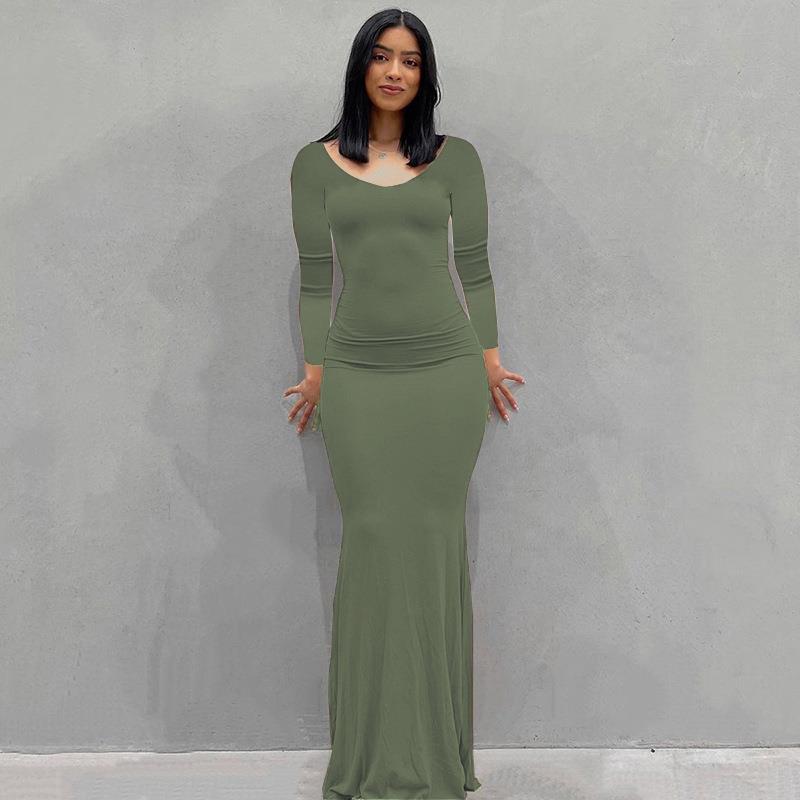 Women's Bodycon Maxi Dress Spaghetti Strap Slim Fit Lounge Dress Casual Sleeveless Dress