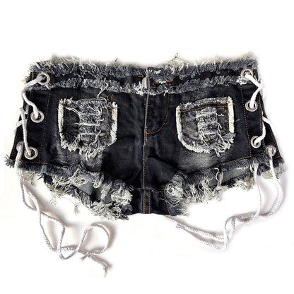 Nouveau jean taille basse sexy et fin pour l'été, short en jean et shorty pour femme