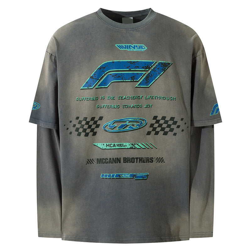 Motorsport Graphic Layered Tee | Y2K Racing Streetwear