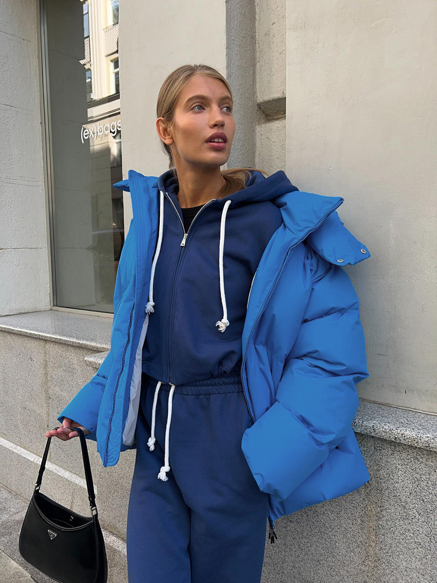Women's 2025 Autumn Winter Europe America Loose Cotton Puffer Jacket Oversized Casual Unisex Coat 8 Colors | Color Pop Puffer