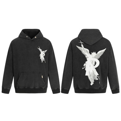 Unisex Oversized Graphic Hoodie Casual Streetwear Sweatshirt Letter Print Pullover Hooded Jumper for Men and Women