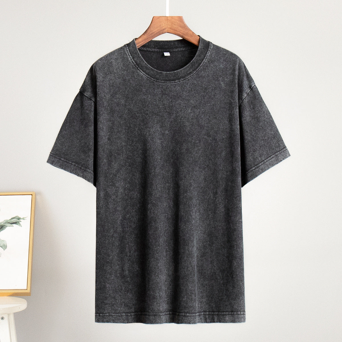 Washed and old short-sleeved T-shirt summer relaxation casual round neck washed polished short-sleeved T-shirt - Seldom Seen Styles