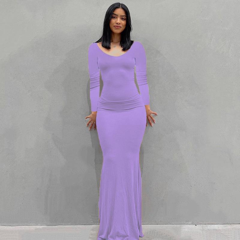 Women's Bodycon Maxi Dress Spaghetti Strap Slim Fit Lounge Dress Casual Sleeveless Dress