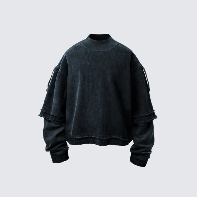 KIIKIO Patchwork Distressed Sweatshirt