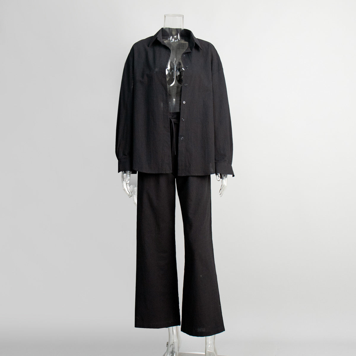 Cotton shirt trouser suit spring and summer new loose long-sleeved shirt casual suit for women - Seldom Seen Styles