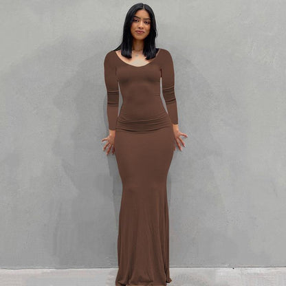 Women's Bodycon Maxi Dress Spaghetti Strap Slim Fit Lounge Dress Casual Sleeveless Dress