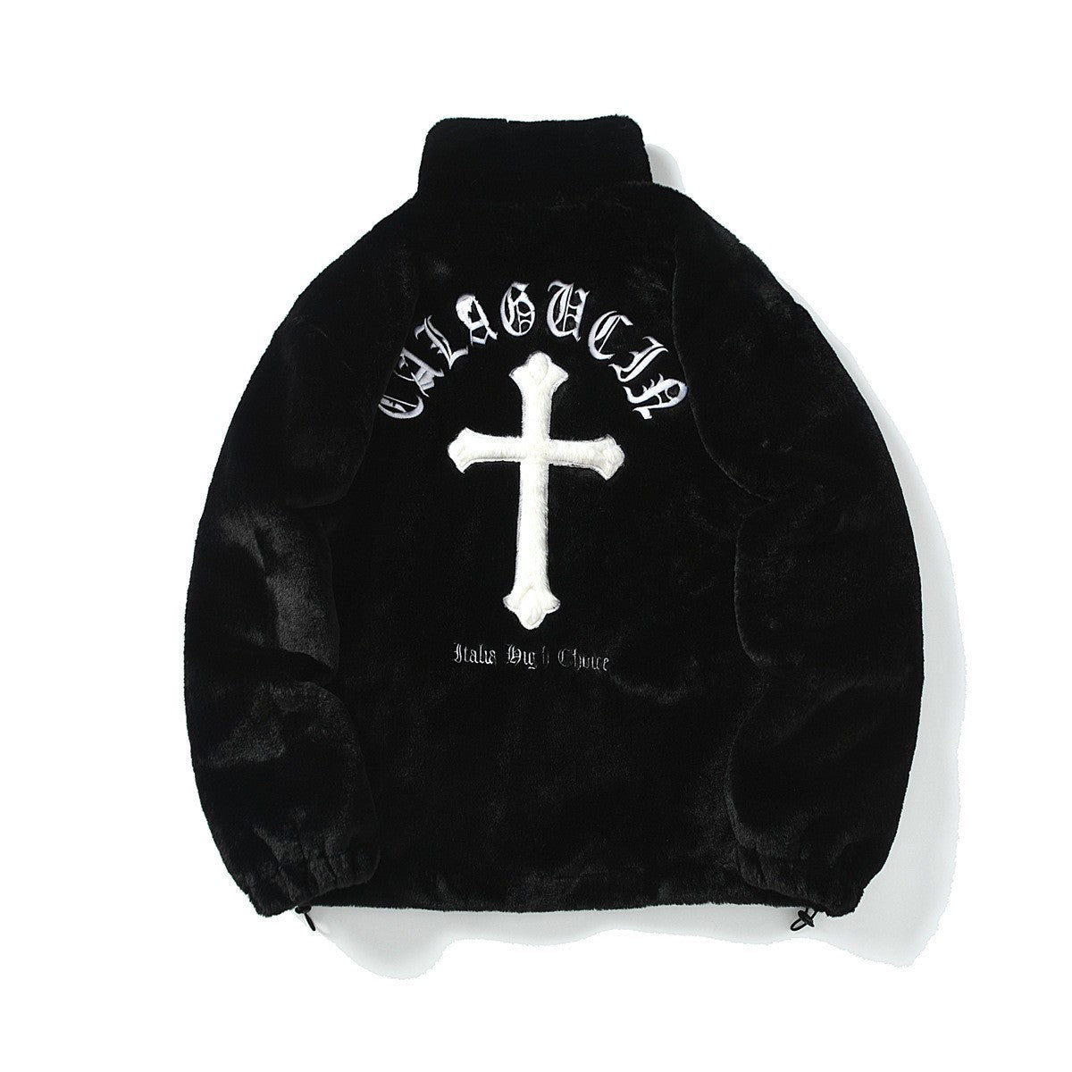 Heavy-Duty Faux Lambswool Tie-Dye Urban Jacket