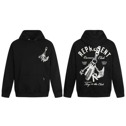 Unisex Oversized Graphic Hoodie Casual Streetwear Sweatshirt Letter Print Pullover Hooded Jumper for Men and Women