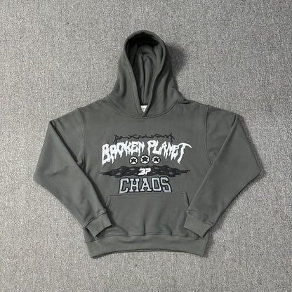 Broken Planet Hoodie and Sweatpants Set Oversized Graphic Tracksuit Streetwear Two Piece Outfit Unisex