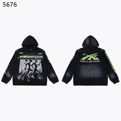 Unisex Oversized Graphic Hoodie Casual Streetwear Sweatshirt Letter Print Pullover Hooded Jumper for Men and Women