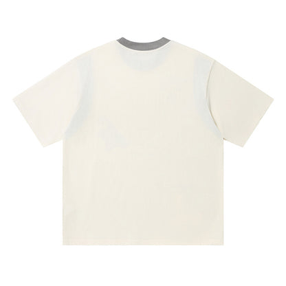Heart Collage Graphic Oversized T-Shirt Faux Layer Crew Neck Short Sleeve Casual Summer Streetwear Tee | Less Know Tee