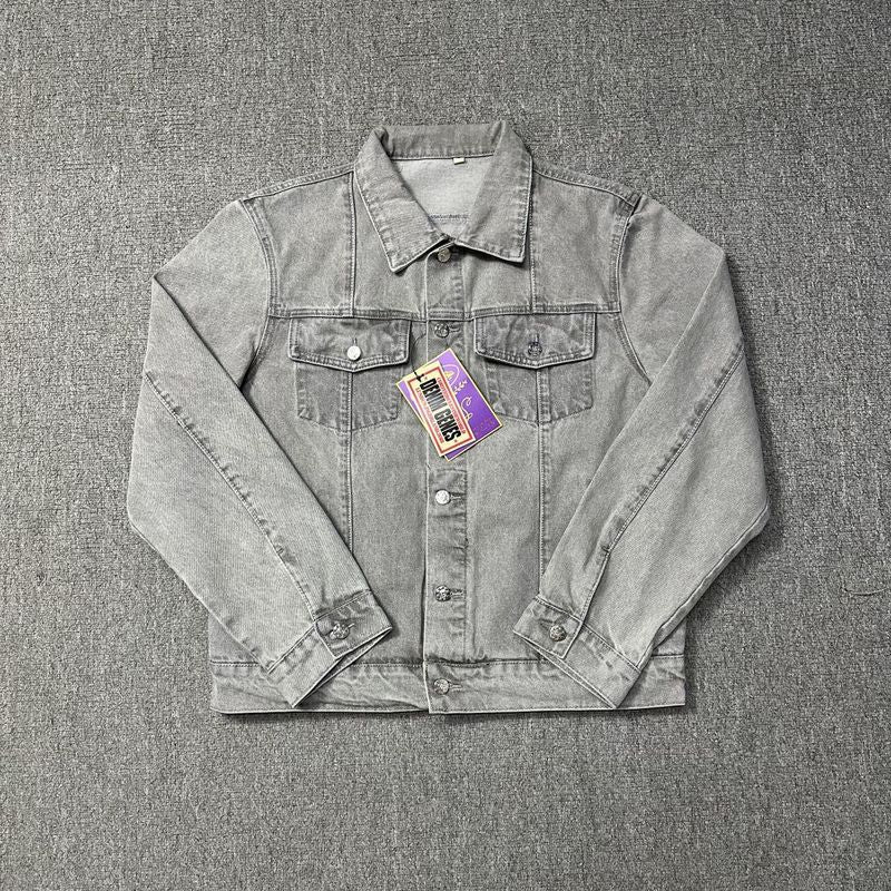 Alcatraz Denim Jacket and Jeans Set Vintage Washed Streetwear Two Piece Outfit Unisex High Street Denim Suit
