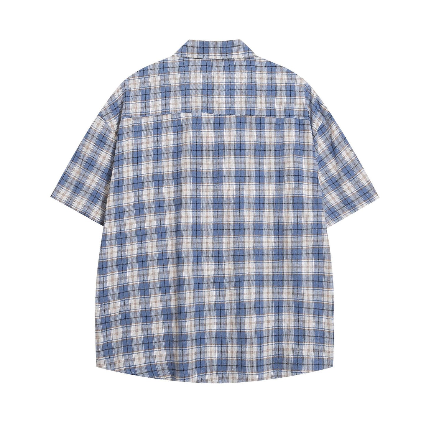 Wild Azi Playful Cartoon Oversized Plaid Button-Up Shirt