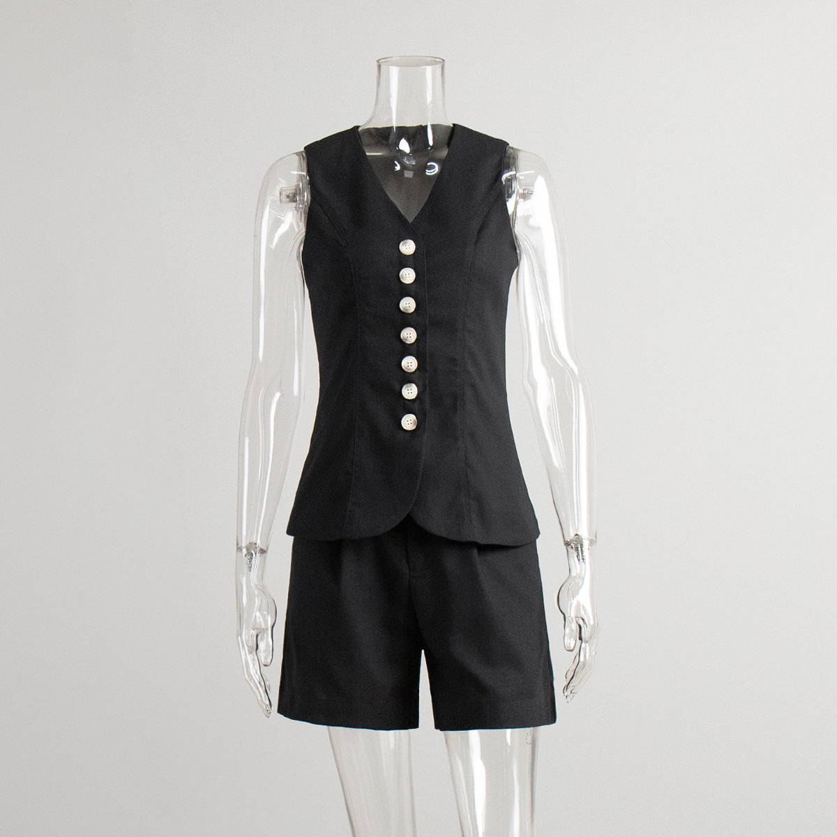 Cotton and linen vest shorts set 2025 summer new commuter vest + shorts suit casual suit for women - Seldom Seen Styles