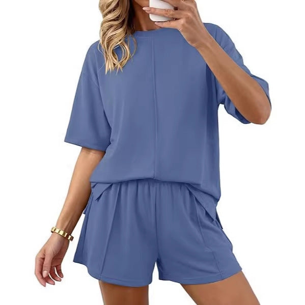 Women's Two Piece Shorts Set Casual Lounge Set Oversized T Shirt and Shorts Matching Set Summer Outfit