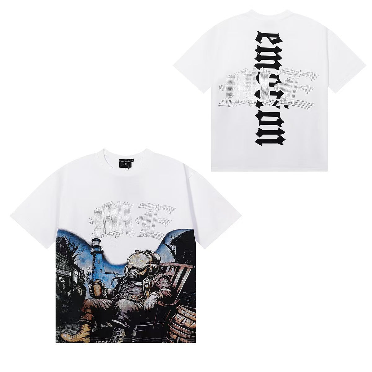 MIXED EMOTIONS Diamond Angel Jetski Rhinestone Tee