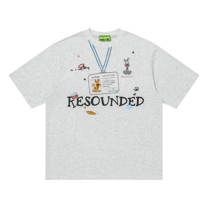 Resounded Graphic Oversized T-Shirt Short Sleeve Crew Neck Casual Summer Streetwear Tee | Resounded Tee