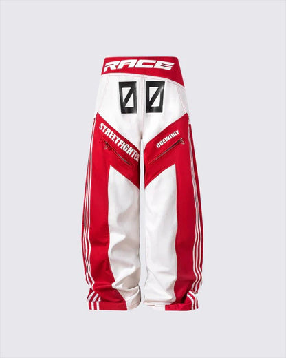 KIIKIO Racing Style Oversized Streetwear Jacket with Graphic Prints
