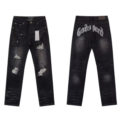 Godspeed Jeans #8211 (Distressed Retro Back Embroidery Denim)