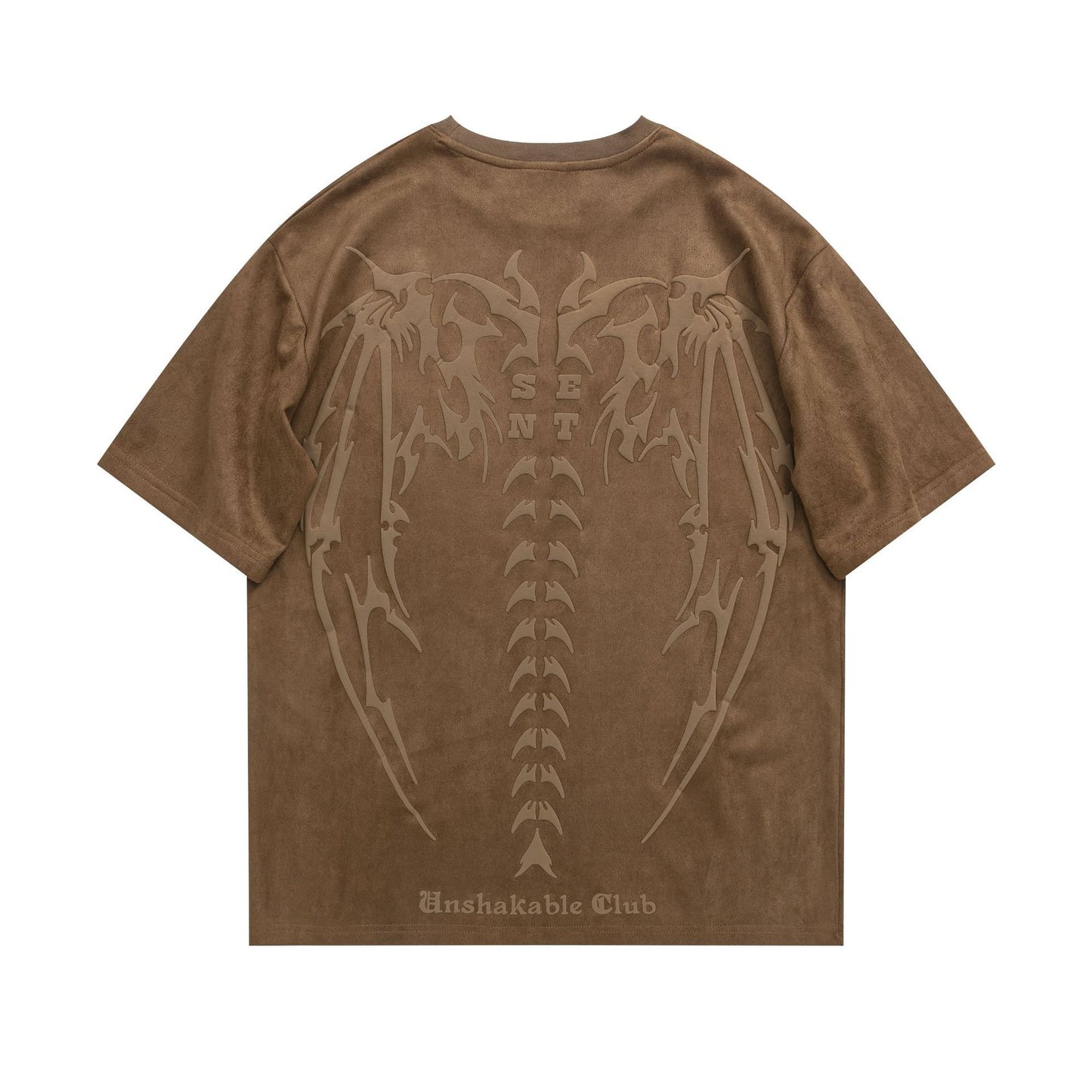 Women's Skull Print Short Sleeve T-Shirt Oversized Loose Casual American Retro Suede Washed Summer Tee | Skull Suede