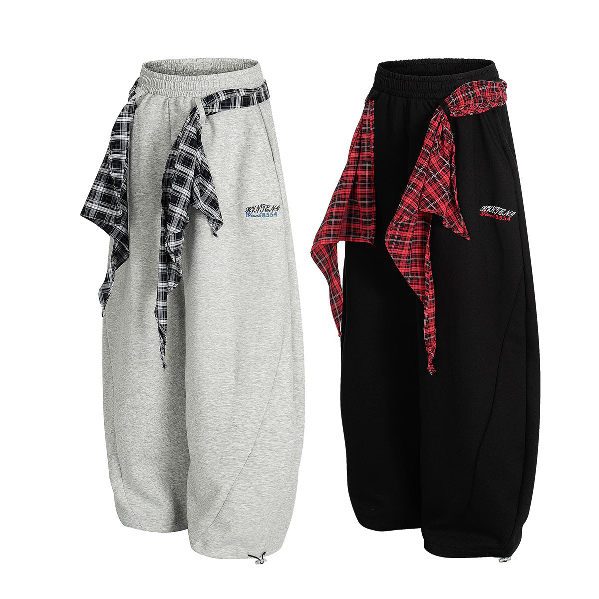 Aelfric Eden Plaid Tie Baggy Barrel Sweatpants