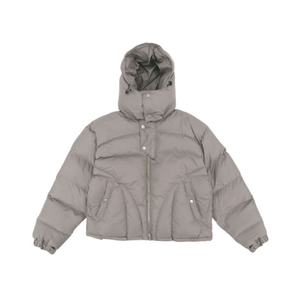Women's American High Street Functional Hooded Niche Design Puffer Cotton Jacket Thickened Warm Casual Unisex | Func Hood Puffer