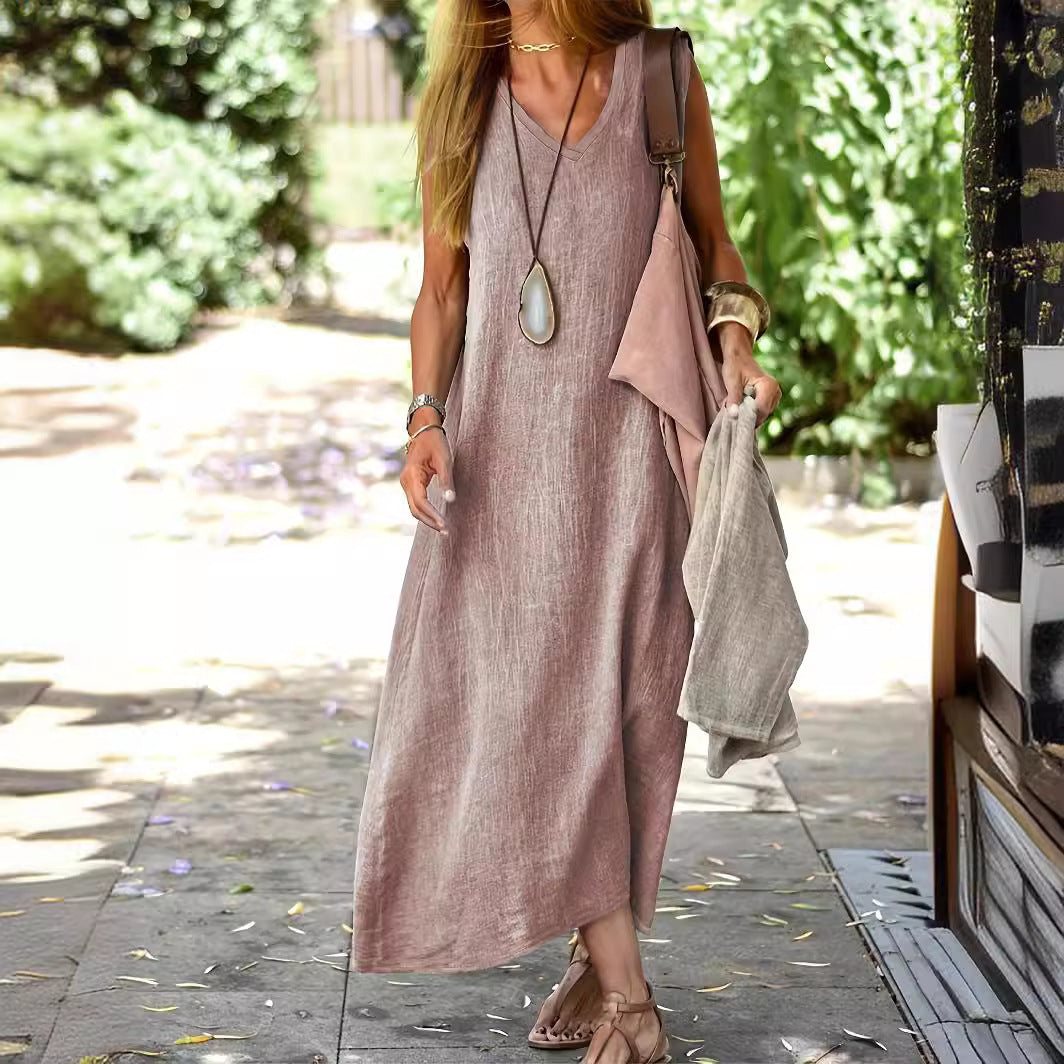 New dress independent station summer dress cotton and linen fashion repair - Seldom Seen Styles