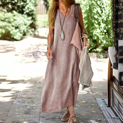 New dress independent station summer dress cotton and linen fashion repair