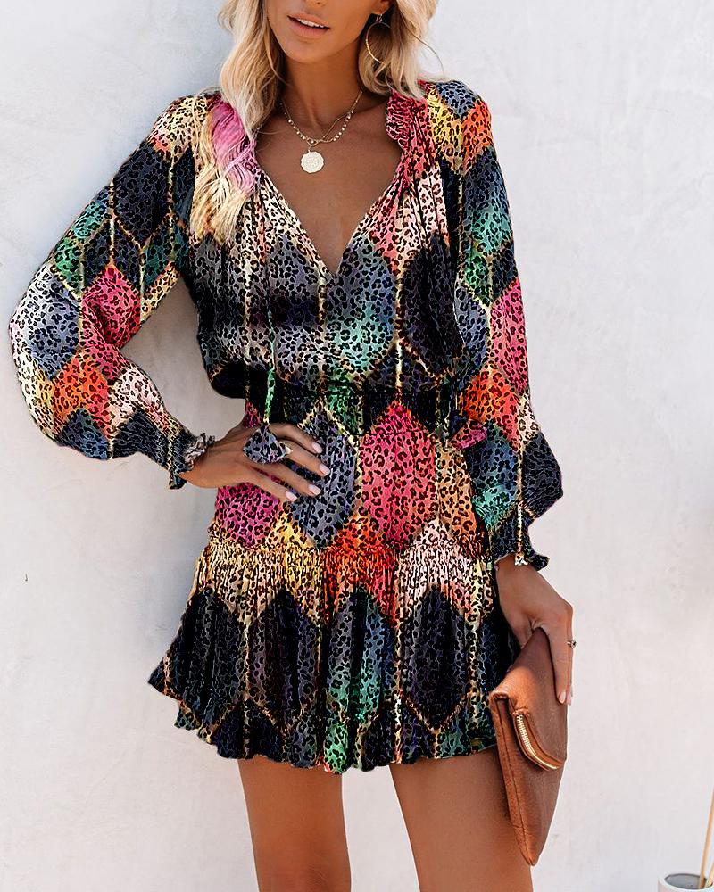 Bold Floral Mini Dress with Tiered Skirt - Seldom Seen Styles