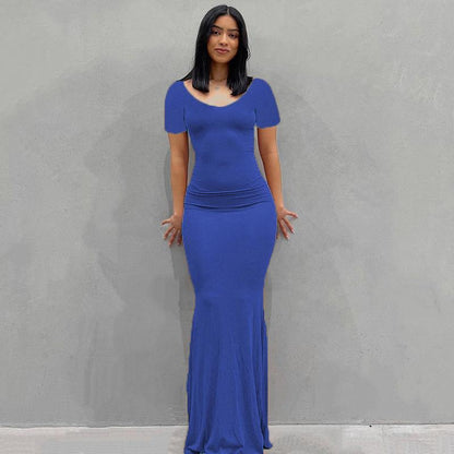 Women's Bodycon Maxi Dress Spaghetti Strap Slim Fit Lounge Dress Casual Sleeveless Dress