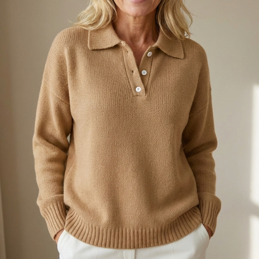 Olivia | Soft Knit Sweater with Collar - Seldom Seen Styles