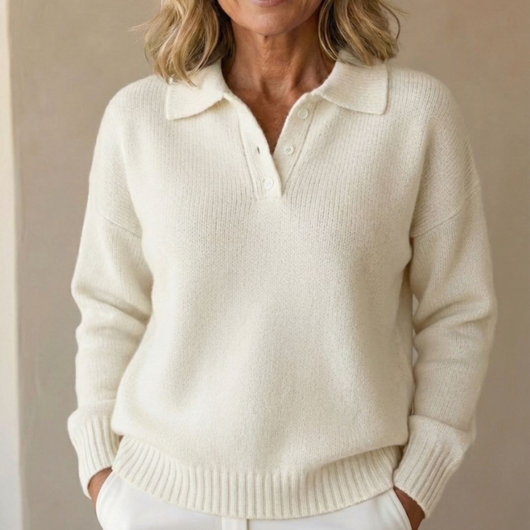 Olivia | Soft Knit Sweater with Collar - Seldom Seen Styles