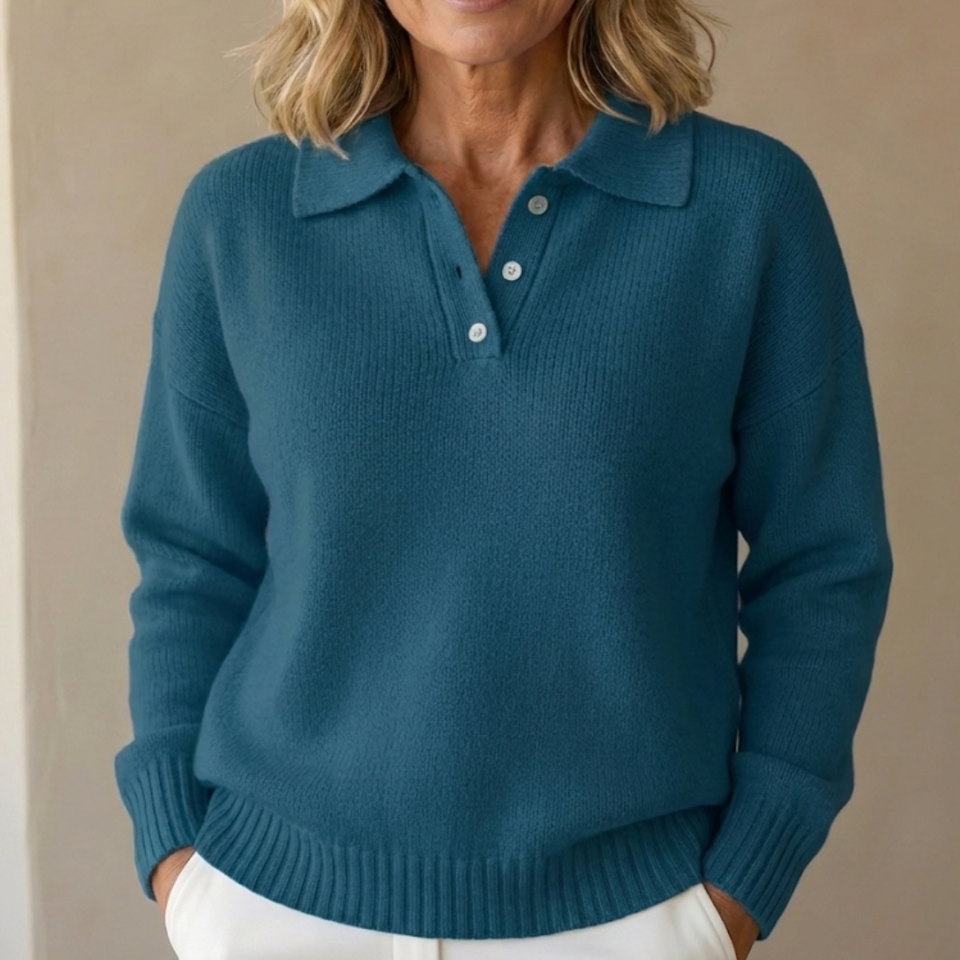 Olivia | Soft Knit Sweater with Collar - Seldom Seen Styles