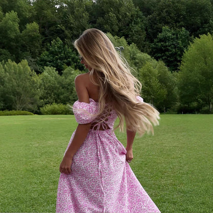 Robe longue florale à une épaule, nouvelle collection été, sexy, fendue, coupe ajustée, élégante