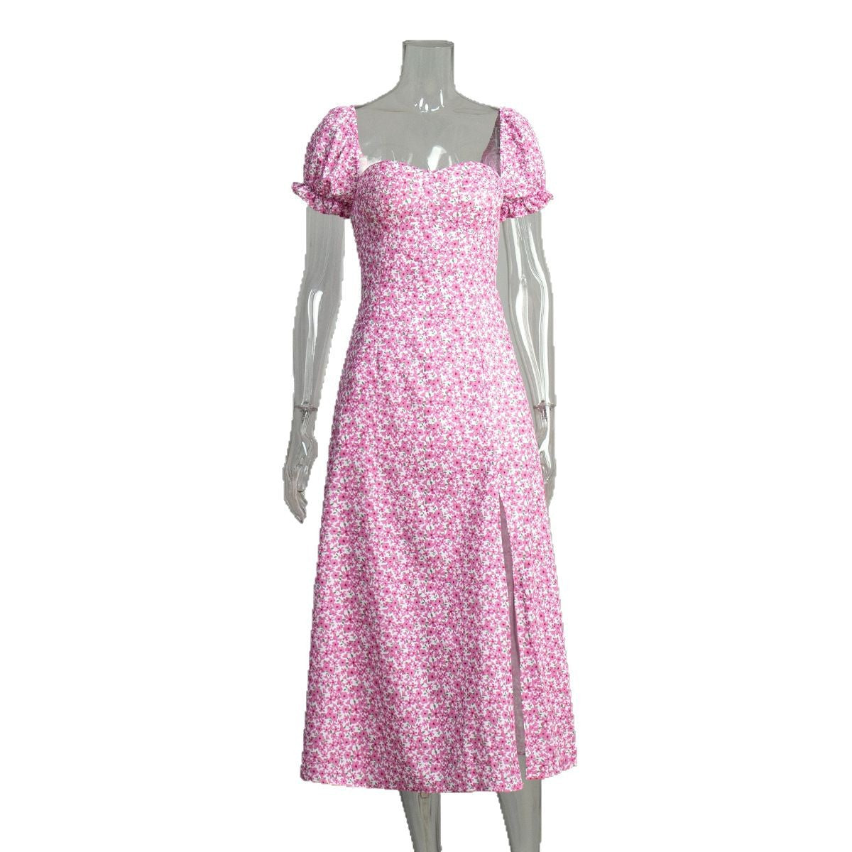 One-shoulder floral long dress summer new sexy slit slim temperament long skirt - Seldom Seen Styles